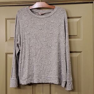 Juicy Couture gray with pearl detail gray sweater